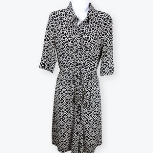 Laundry by Shelli Segal Women Geometric Print Jersey Knit Midi Dress 8